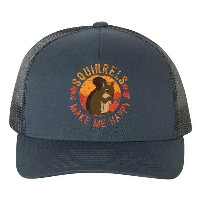 Squirrels Make Me Happy Vintage Squirrel Yupoong Adult 5-Panel Trucker Hat