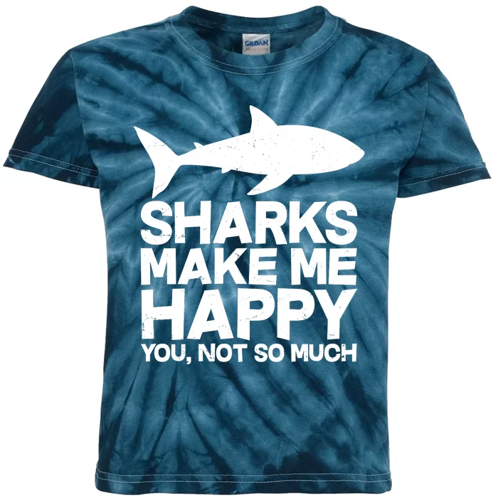 Sharks Make Me Happy You Not So Much Kids Tie-Dye T-Shirt