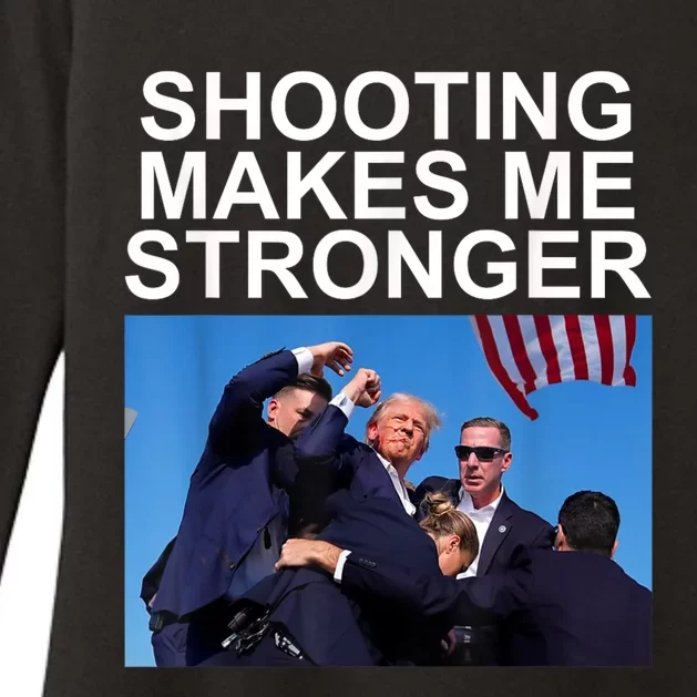 Shooting Makes Me Stronger Trump 2024 Womens CVC Long Sleeve Shirt