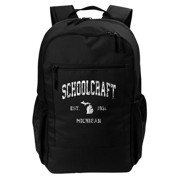 Schoolcraft Michigan MI Vintage Athletic Sports Daily Commute Backpack