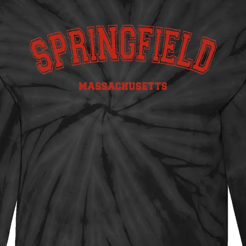 Springfield Massachusetts Ma Red Letter On Springfield Tie-Dye Long Sleeve Shirt