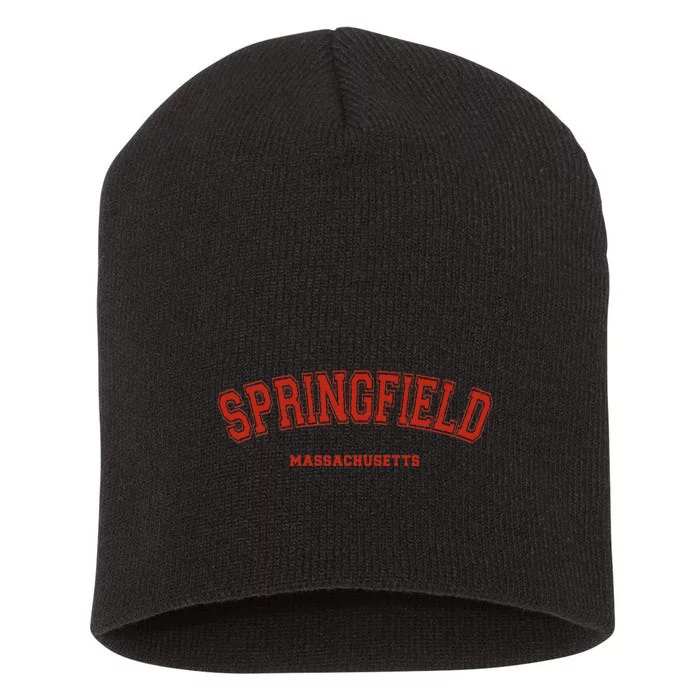 Springfield Massachusetts Ma Red Letter On Springfield Short Acrylic Beanie