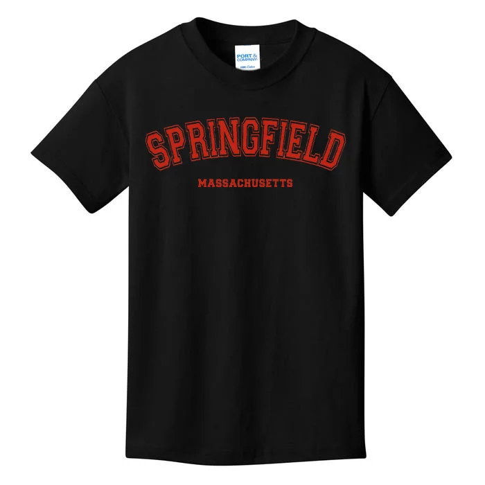 Springfield Massachusetts Ma Red Letter On Springfield Kids T-Shirt