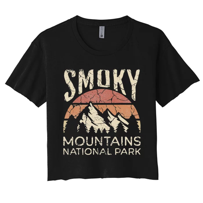 Smoky Mountains National Park Tennessee Hiking Outdoors Women's Crop Top Tee