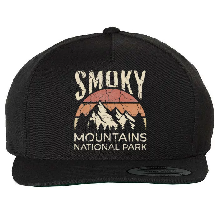 Smoky Mountains National Park Tennessee Hiking Outdoors Wool Snapback Cap