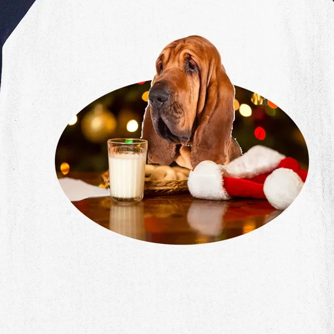 Santa Milk N Cookies Dog Bloodhound Meaningful Gift Baseball Sleeve Shirt