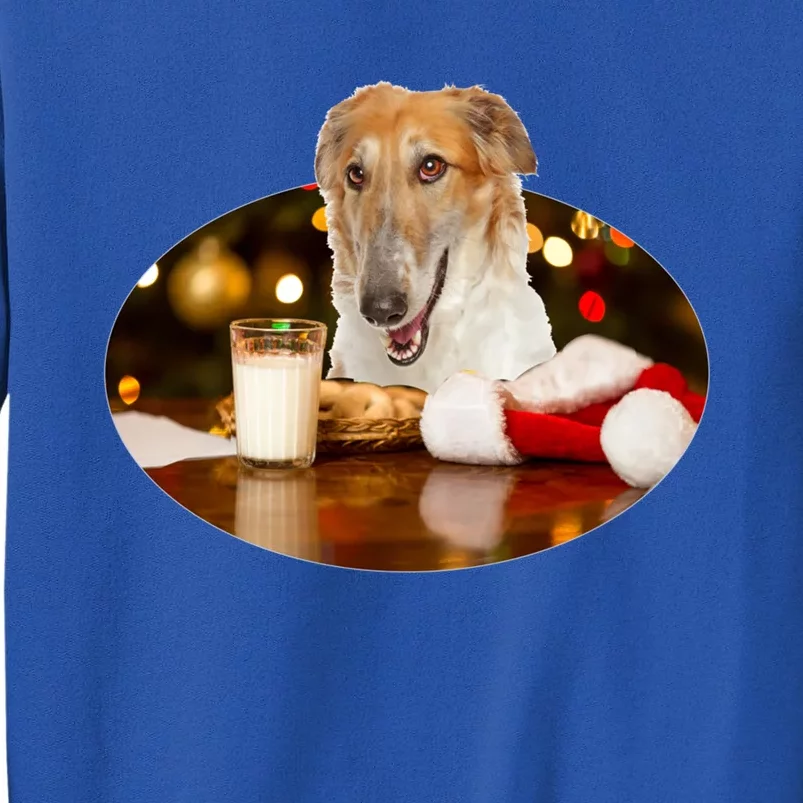 Santa Milk N Cookies Dog Borzoi Gift Sweatshirt