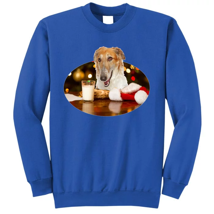 Santa Milk N Cookies Dog Borzoi Gift Sweatshirt