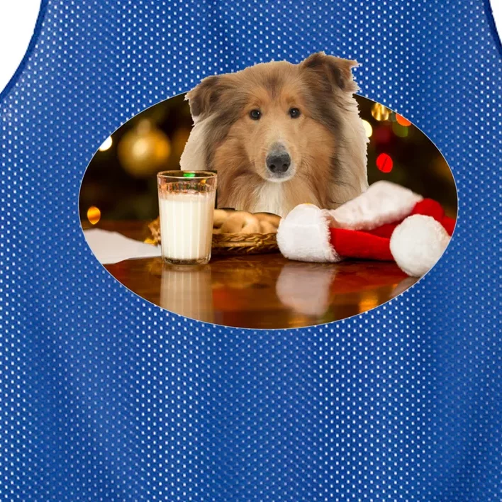 Santa Milk N Cookies Dog Collie Great Gift Mesh Reversible Basketball Jersey Tank