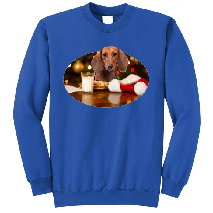 Santa Milk N Cookies Dog Dachshund Gift Tall Sweatshirt