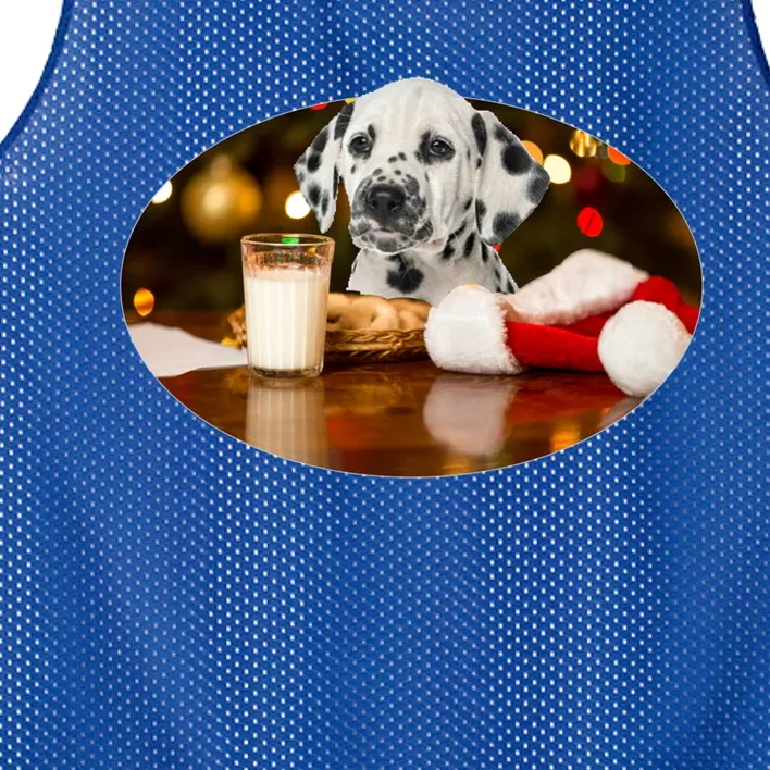 Santa Milk N Cookies Dog Dalmatian Gift Mesh Reversible Basketball Jersey Tank