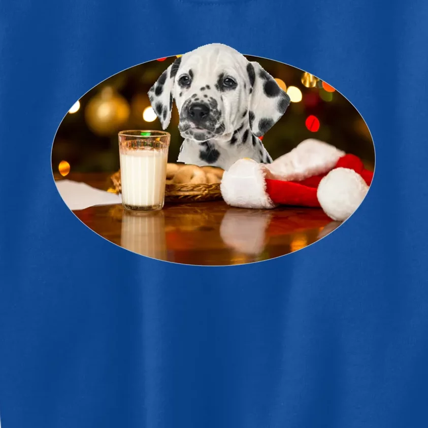 Santa Milk N Cookies Dog Dalmatian Gift Kids Sweatshirt