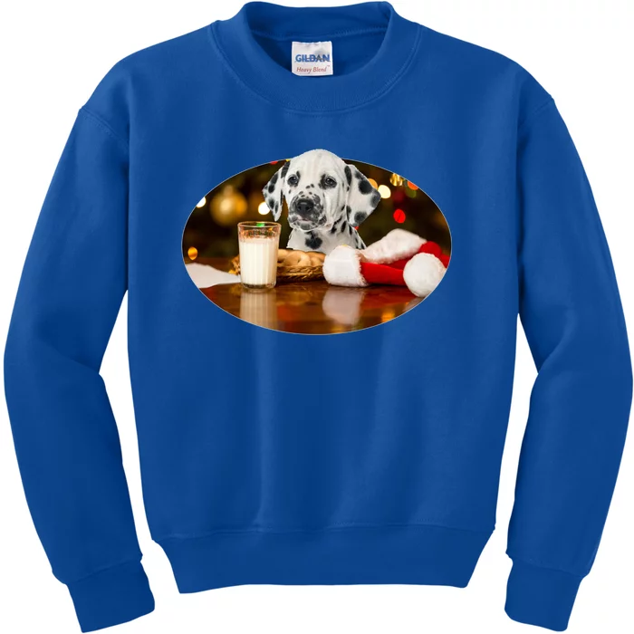 Santa Milk N Cookies Dog Dalmatian Gift Kids Sweatshirt