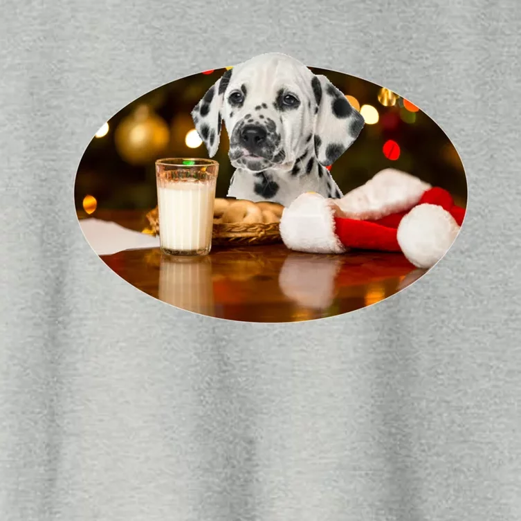 Santa Milk N Cookies Dog Dalmatian Gift Women's Crop Top Tee