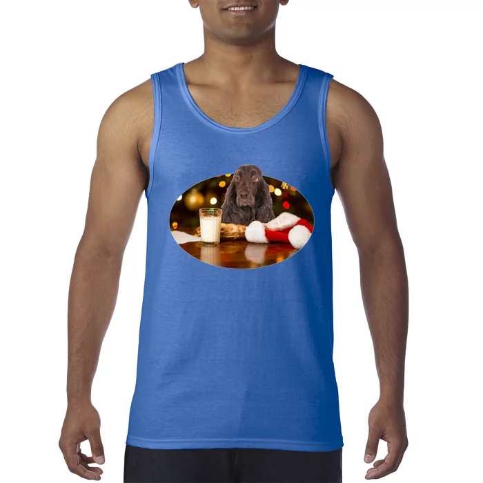 Santa Milk N Cookies Dog Field Spaniel Cute Gift Tank Top