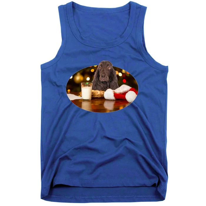 Santa Milk N Cookies Dog Field Spaniel Cute Gift Tank Top