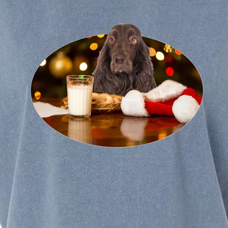 Santa Milk N Cookies Dog Field Spaniel Cute Gift Garment-Dyed Women's Muscle Tee