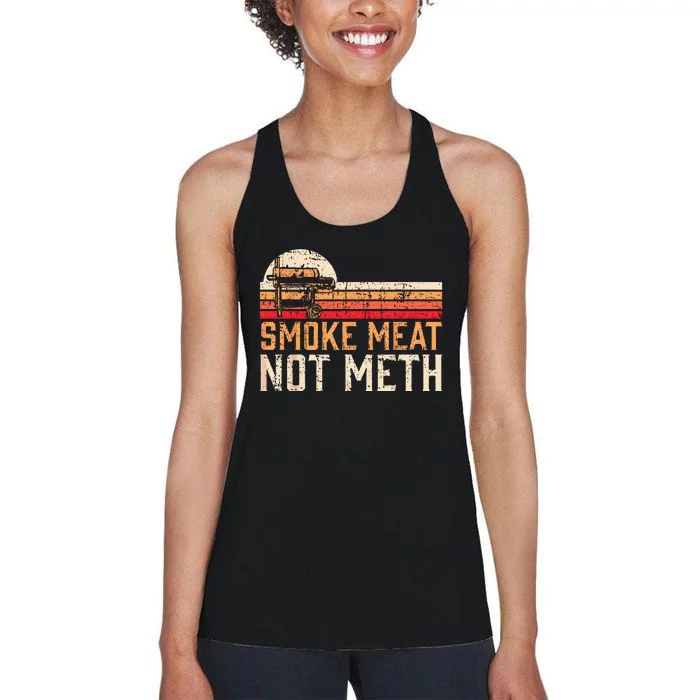 Smoke Meat Not Meth Brisket BBQ Grill Women's Racerback Tank