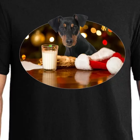 Santa Milk N Cookies Dog Ger Pinscher Gift Pajama Set