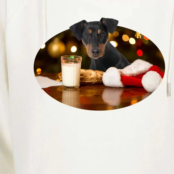 Santa Milk N Cookies Dog Ger Pinscher Gift Womens Funnel Neck Pullover Hood