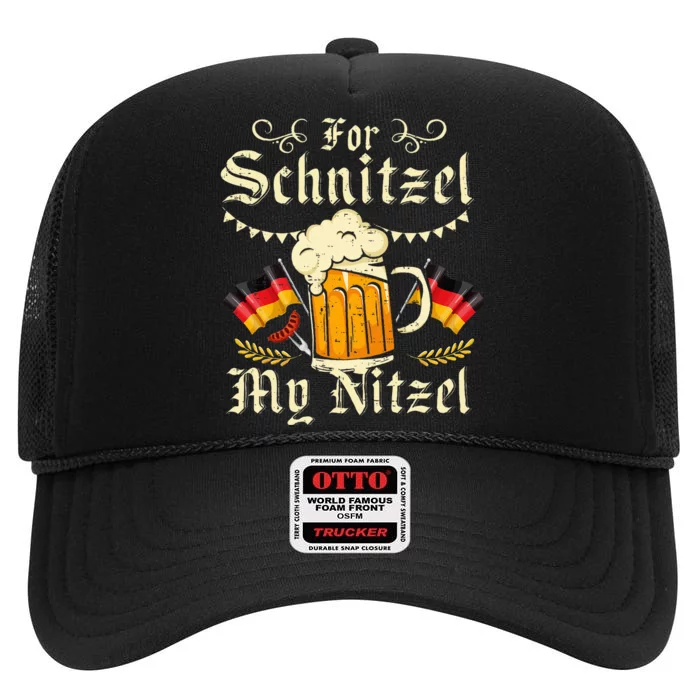 Schnitzel My Nitzel Funny Oktoberfest High Crown Mesh Trucker Hat