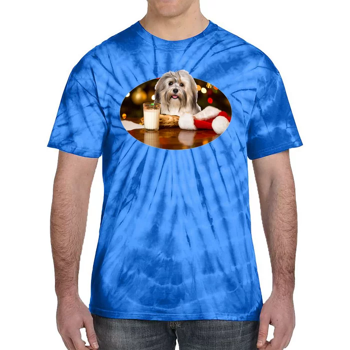 Santa Milk N Cookies Dog Havanes Gift Tie-Dye T-Shirt