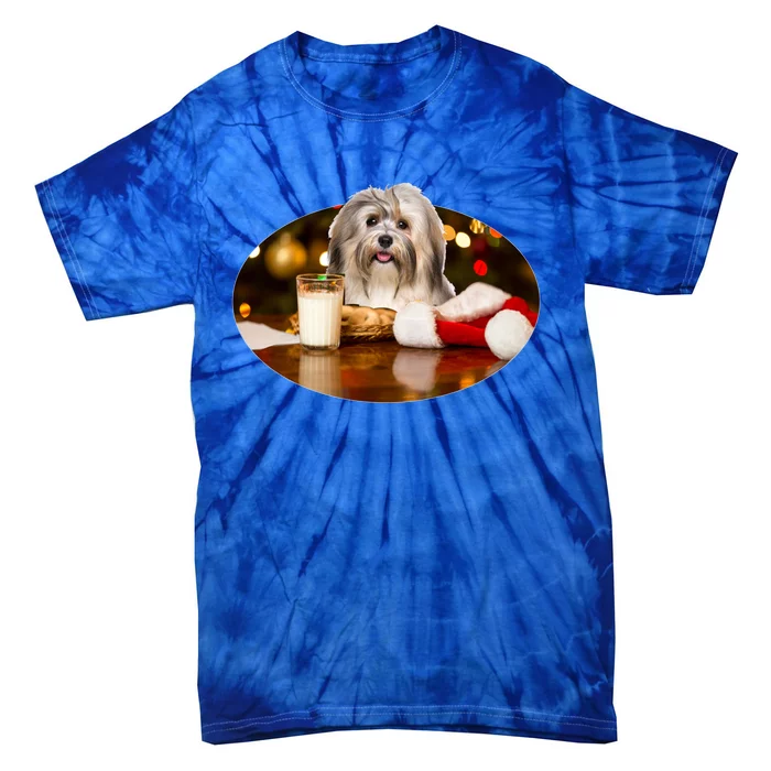 Santa Milk N Cookies Dog Havanes Gift Tie-Dye T-Shirt