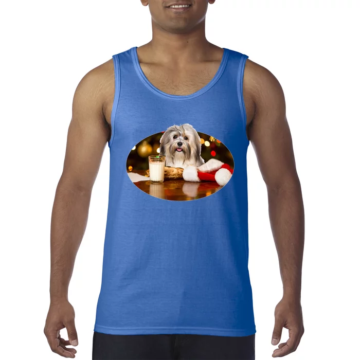 Santa Milk N Cookies Dog Havanes Gift Tank Top