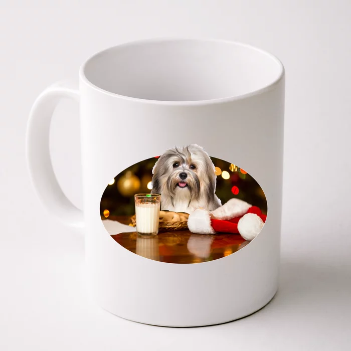 Santa Milk N Cookies Dog Havanes Gift Front & Back Coffee Mug