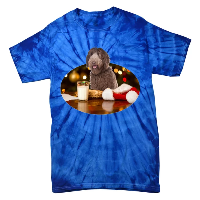 Santa Milk N Cookies Dog Labradoodle Meaningful Gift Tie-Dye T-Shirt