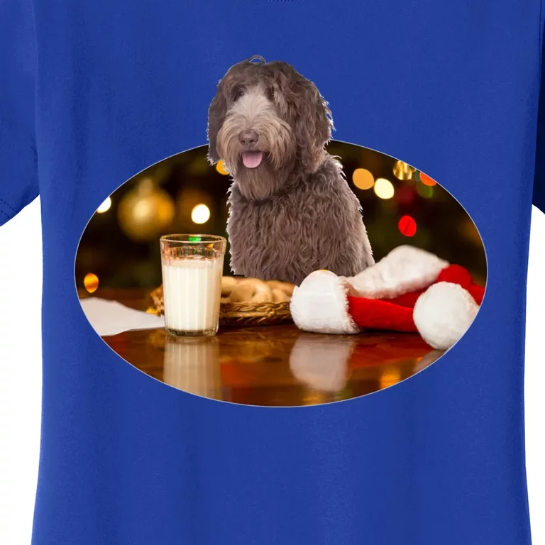 Santa Milk N Cookies Dog Labradoodle Meaningful Gift Women's T-Shirt