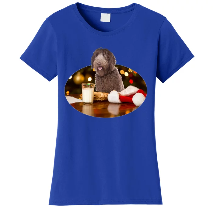 Santa Milk N Cookies Dog Labradoodle Meaningful Gift Women's T-Shirt