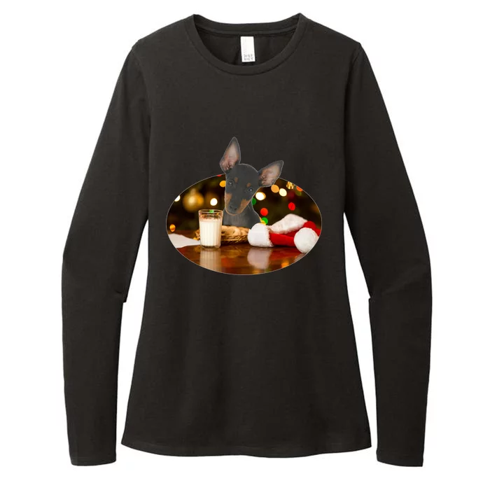 Santa Milk N Cookies Dog Chester Terrier Great Gift Womens CVC Long Sleeve Shirt