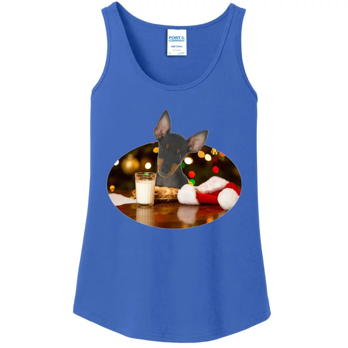 Santa Milk N Cookies Dog Chester Terrier Great Gift Ladies Essential Tank