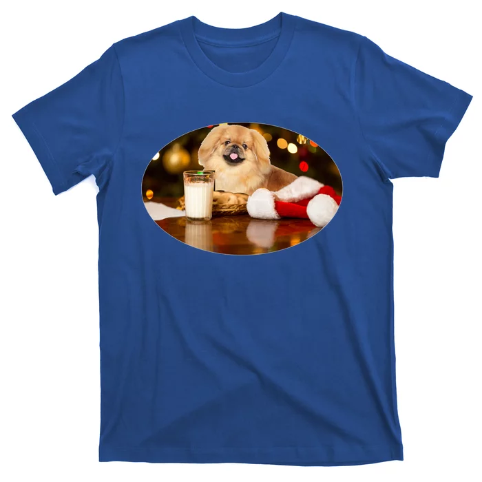 Santa Milk N Cookies Dog Pekingese Gift T-Shirt