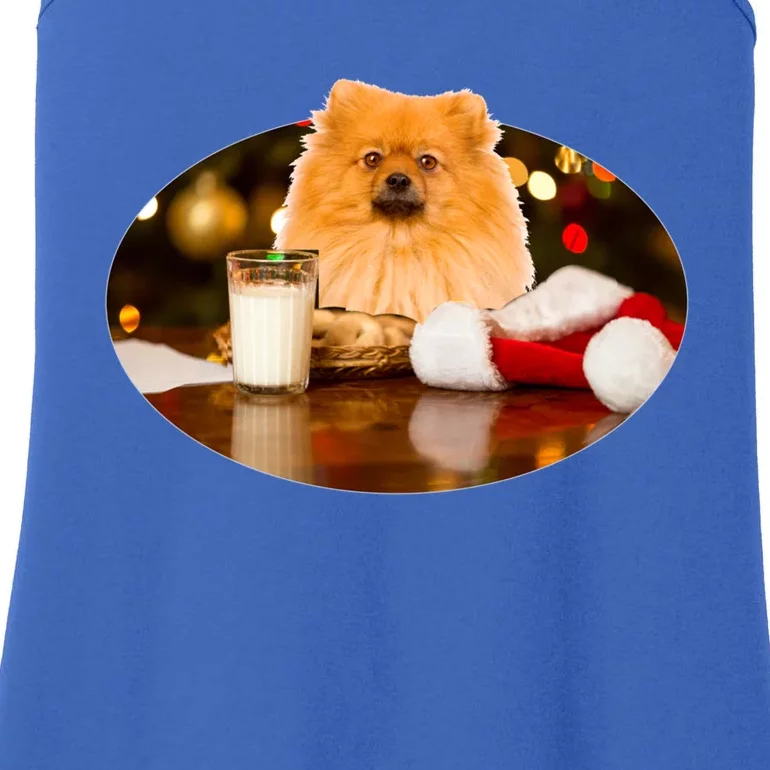 Santa Milk N Cookies Dog Pomeranian Cool Gift Ladies Essential Tank