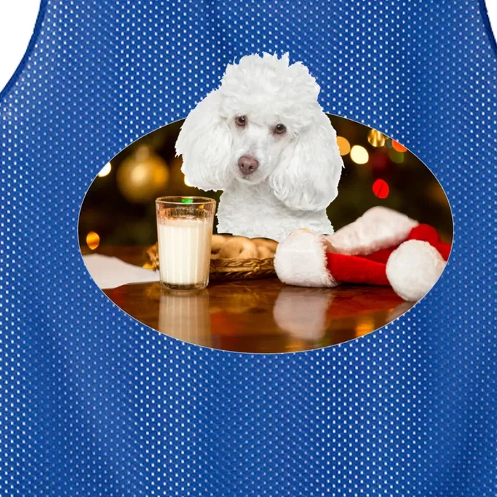 Santa Milk N Cookies Dog Poodle Cool Gift Mesh Reversible Basketball Jersey Tank