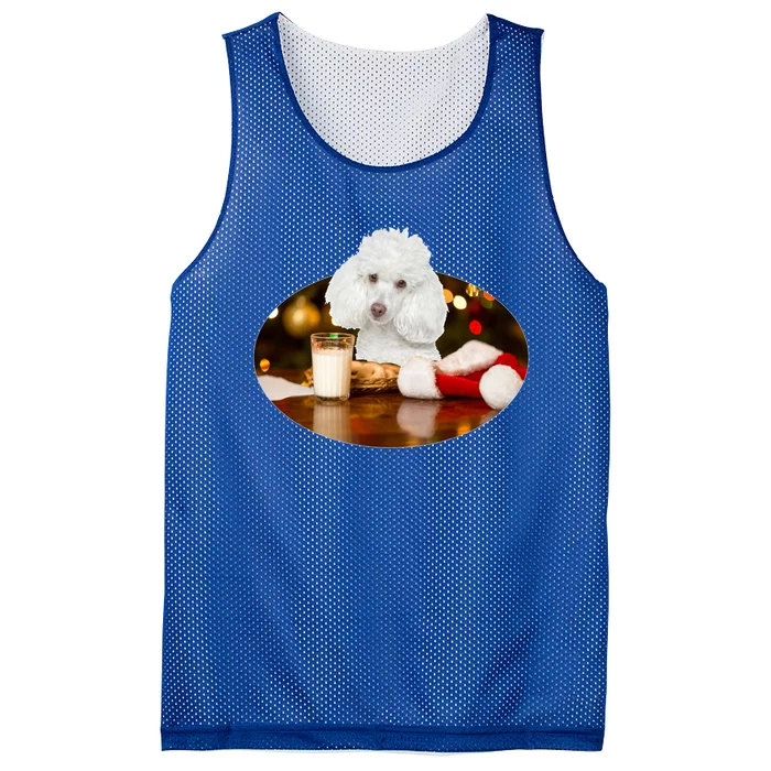 Santa Milk N Cookies Dog Poodle Cool Gift Mesh Reversible Basketball Jersey Tank