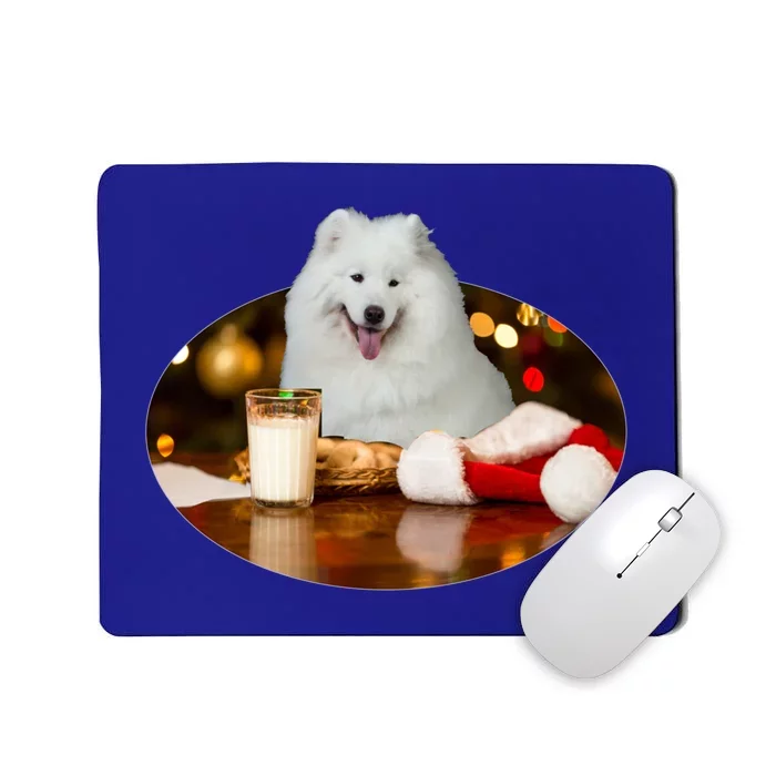 Santa Milk N Cookies Dog Samoyed Gift Mousepad