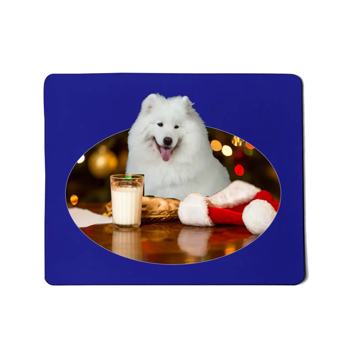 Santa Milk N Cookies Dog Samoyed Gift Mousepad