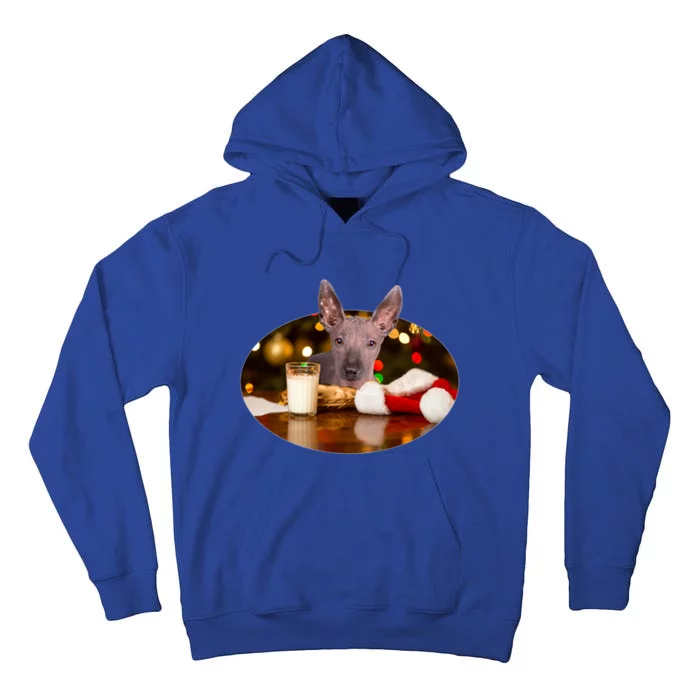 Santa Milk N Cookies Dog Xoloitzcuintli Gift Tall Hoodie