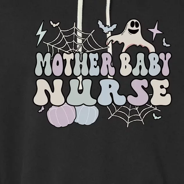 Spooky Mother Nurse Halloween Postpartum Nurse Gift Garment-Dyed Fleece Hoodie