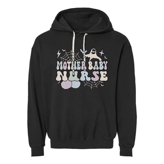 Spooky Mother Nurse Halloween Postpartum Nurse Gift Garment-Dyed Fleece Hoodie