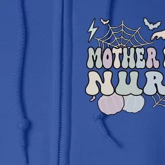 Spooky Mother Nurse Halloween Postpartum Nurse Gift Full Zip Hoodie