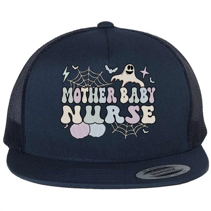 Spooky Mother Nurse Halloween Postpartum Nurse Gift Flat Bill Trucker Hat