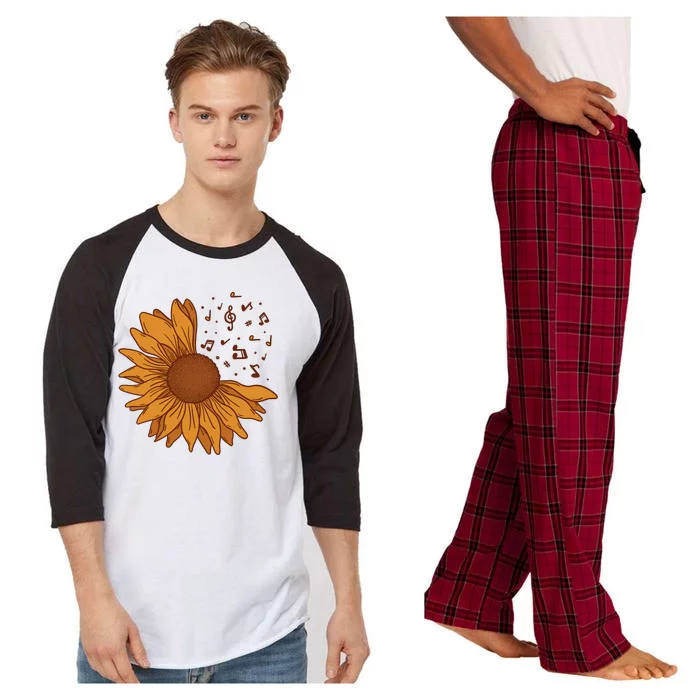 Sunflower Musical Notes Raglan Sleeve Pajama Set