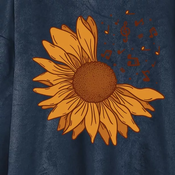 Sunflower Musical Notes Hooded Wearable Blanket