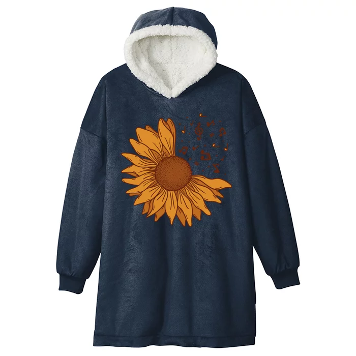 Sunflower Musical Notes Hooded Wearable Blanket