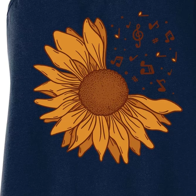 Sunflower Musical Notes Women's Racerback Tank