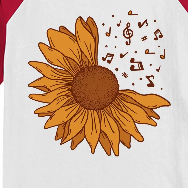 Sunflower Musical Notes Kids Colorblock Raglan Jersey